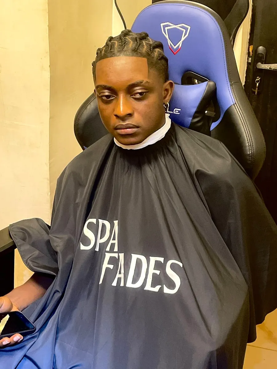 SPA_Fades mobile barber delivering a precision haircut for a client in Ebonyi State